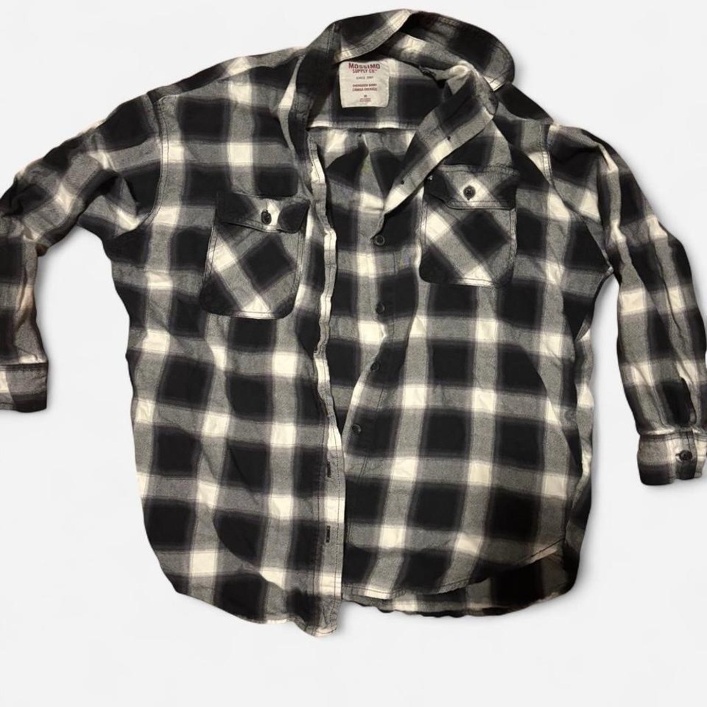Mossimo Supply Co. Gray and White Oversized Shirt